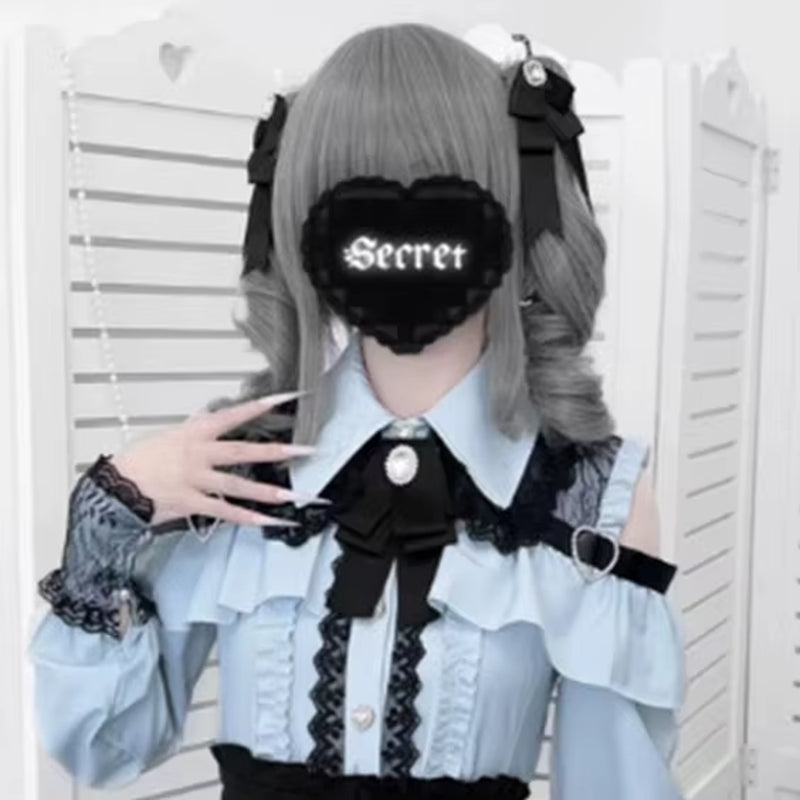 Jirai Kei Shirt JK Skirt Japanese Style Lolita Y2K Sweet School Uniform Blouse Top Dress Darkness Outfit Women Girls Theme Party