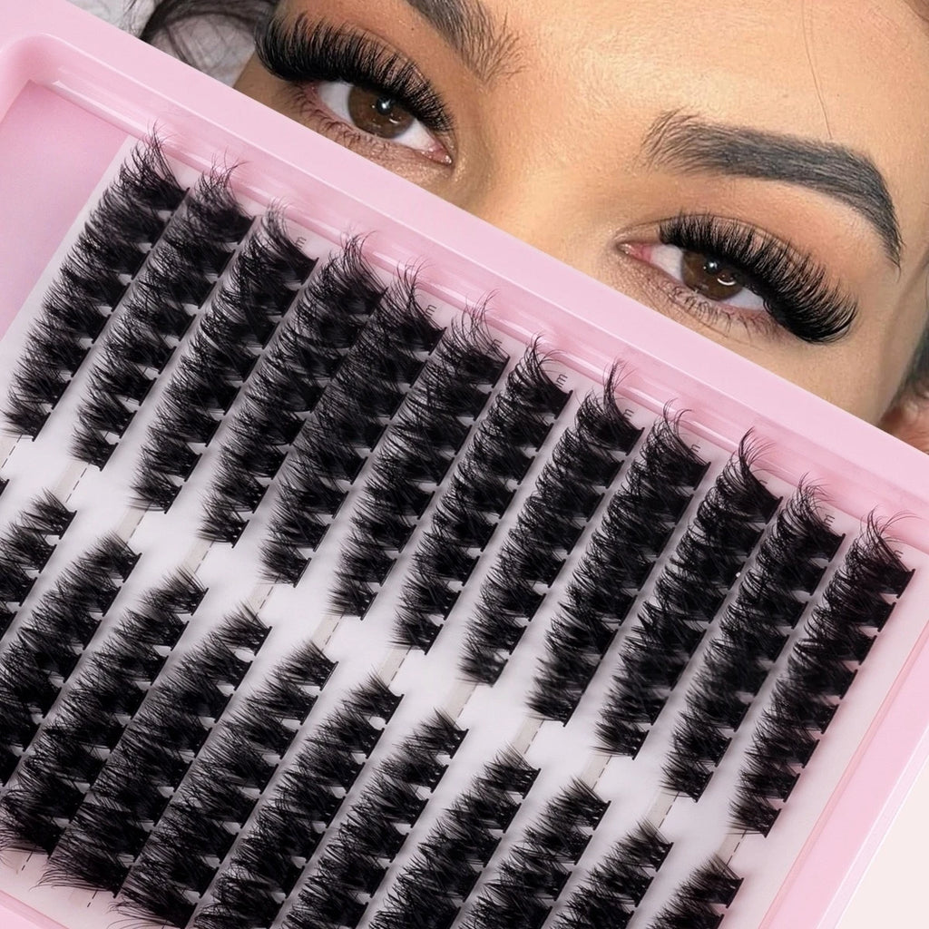 Cluster Lashes, 240Pcs 40D 9-16Mm Mixed Lengths, Ultra-Natural Look Thin Ultra-Soft Ultra-Light, Reusable for Beginners