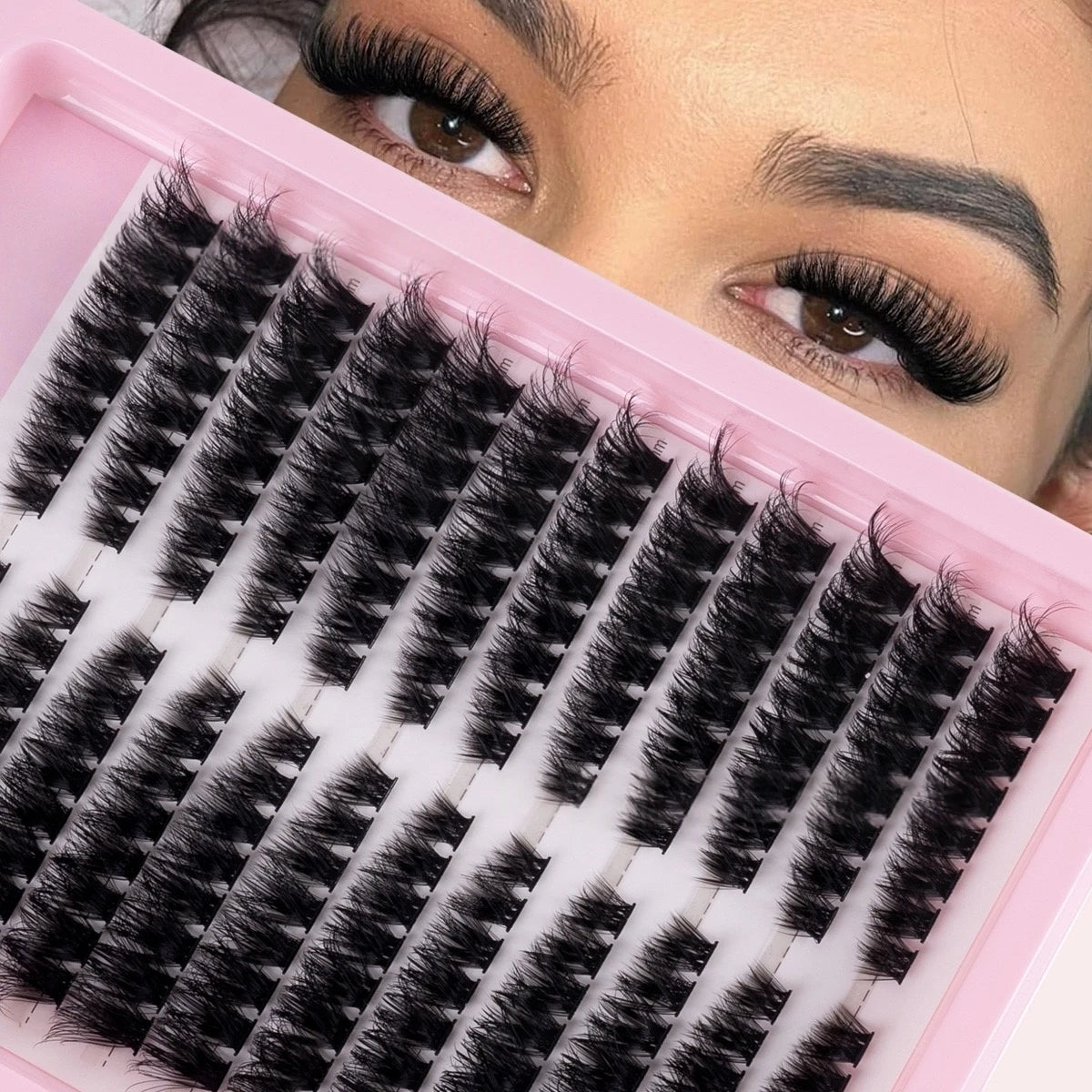 Cluster Lashes, 240Pcs 40D 9-16Mm Mixed Lengths, Ultra-Natural Look Thin Ultra-Soft Ultra-Light, Reusable for Beginners