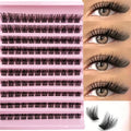 Cluster Lashes, 240Pcs 40D 9-16Mm Mixed Lengths, Ultra-Natural Look Thin Ultra-Soft Ultra-Light, Reusable for Beginners