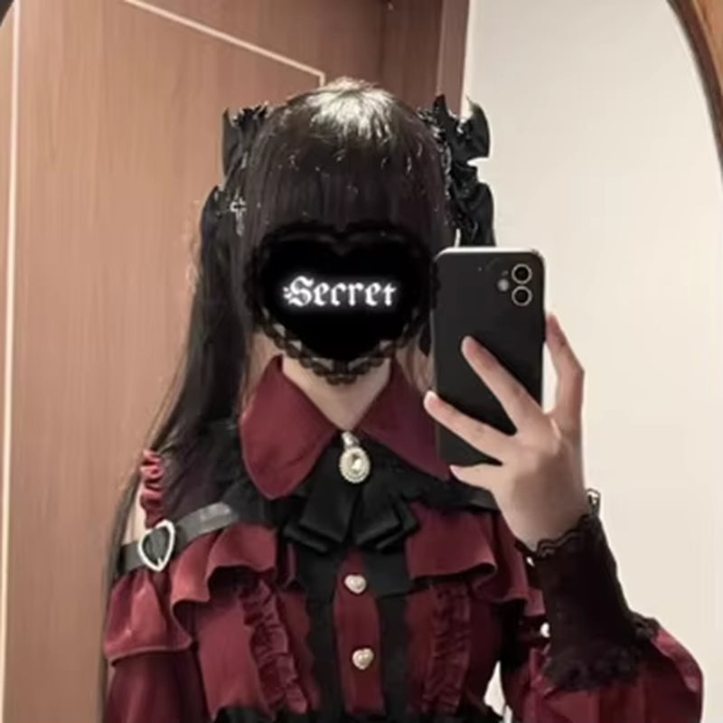 Jirai Kei Shirt JK Skirt Japanese Style Lolita Y2K Sweet School Uniform Blouse Top Dress Darkness Outfit Women Girls Theme Party