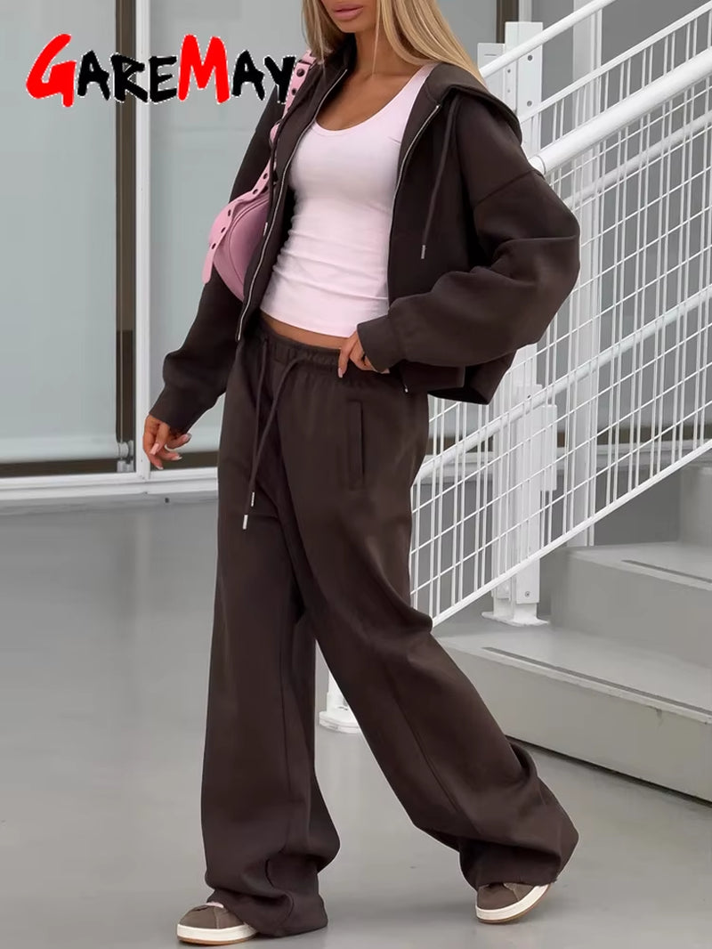 Autumn Women'S Tracksuit with Zipper and Trousers Gary Casual Two Piece Set Women Casual Yellow Pant Sports Suit with a Hood